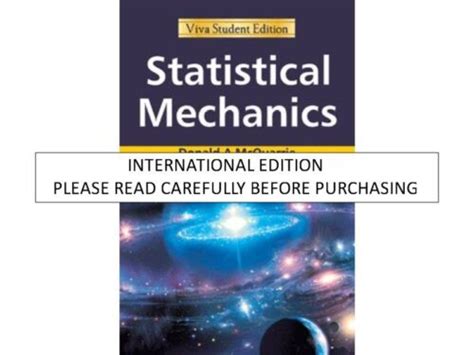 Full Download Statistical Mechanics Mcquarrie Solutions 