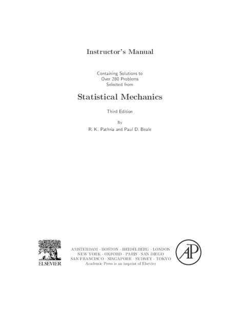 Read Statistical Mechanics Reif Solution Manual Arjfc 