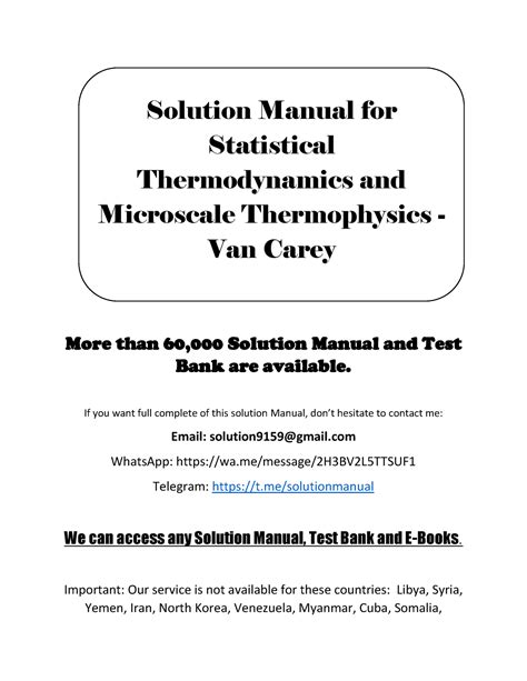Read Statistical Thermodynamics And Microscale Thermophysics Solutions 