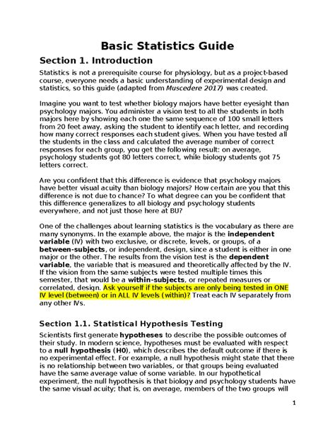 Statistics A Guide To The Unknown