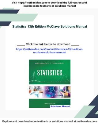 Statistics Mcclave Solutions Manual