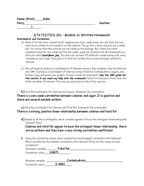 Statistics Test 1c Answers