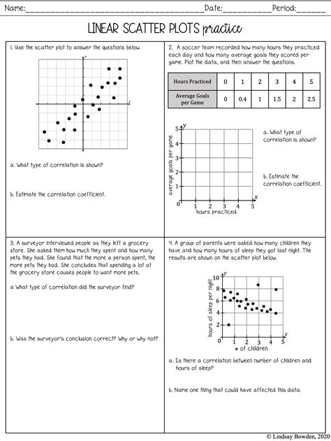 Statistics Worksheets Correlation Worksheet With Answers - Correlation Worksheet With Answers