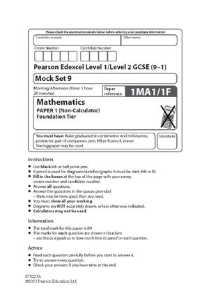 Read Statistics 2 Mock Paper Mark Scheme 