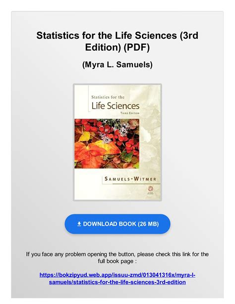 Download Statistics For Life Sciences 3Rd Edition 