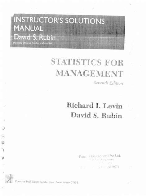 Download Statistics For Management By Levin And Rubin Solutions Pdf 
