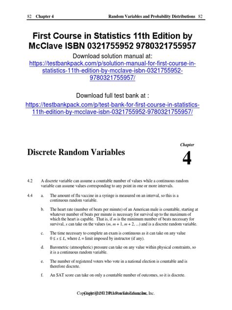 Full Download Statistics Mcclave 11Th Edition Pdf Solution 