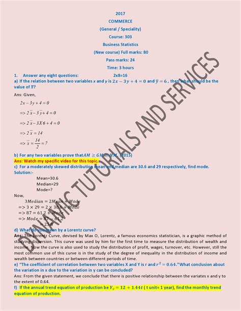 Full Download Statistics Solved Questions Paper 