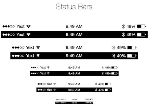 status bar iphone vector
