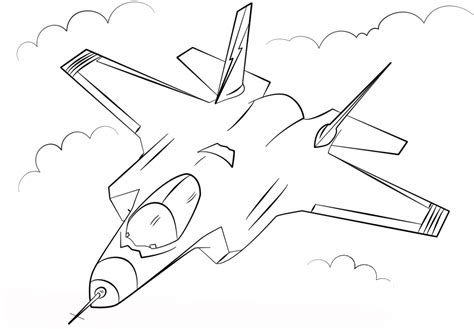 Stealth Multirole Fighter F 35 Coloring Page Fighter Plane Coloring Pages - Fighter Plane Coloring Pages