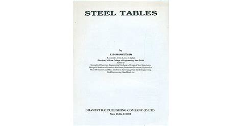 Read Steel Table By Ramamrutham 