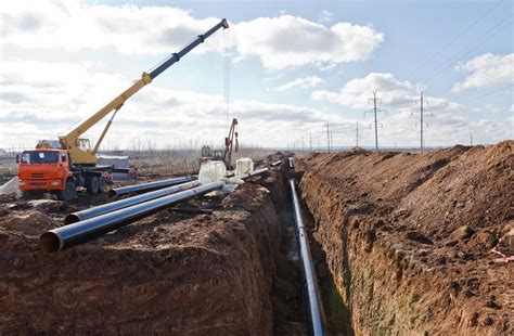 Steep Gas Pipeline Construction