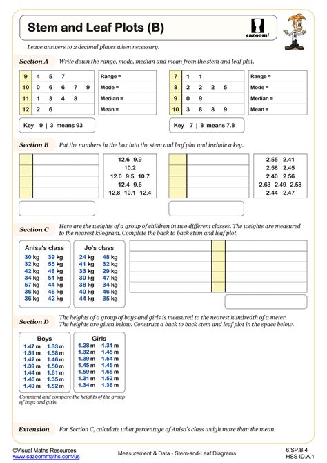 Stem And Leaf Plot Worksheet