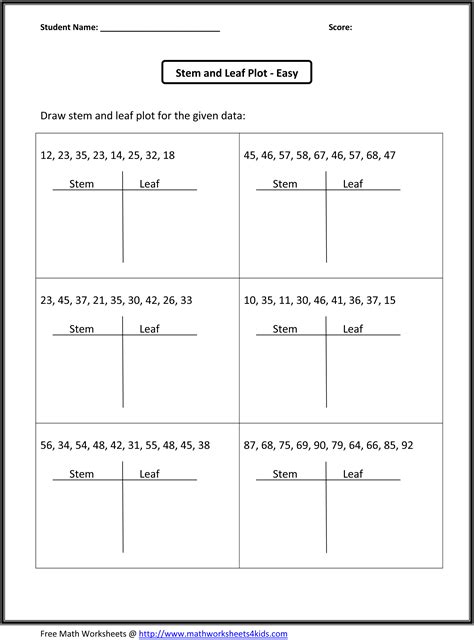 Stem And Leaf Plots Worksheets Stem And Leaf Worksheet With Answers - Stem And Leaf Worksheet With Answers