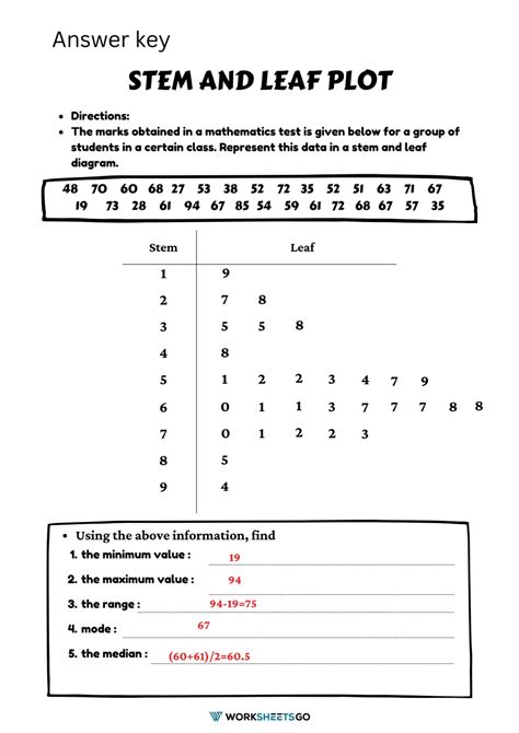 Stem And Leaf Worksheet With Answers   Stem And Leaf Plot Worksheet Pdf Mdash Db - Stem And Leaf Worksheet With Answers