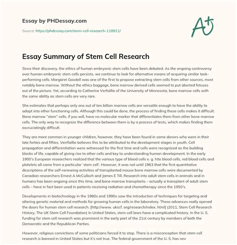 Download Stem Cell Research Paper Thesis 
