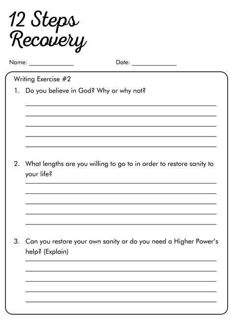 Step 3 Worksheet With Questions 12 Steppers Step 3 Worksheet - Step 3 Worksheet