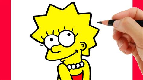 step by step how to draw lisa simpson