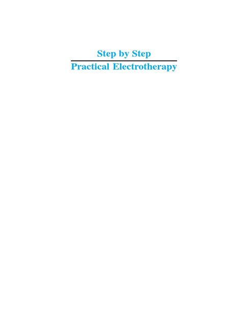 Read Online Step By Step Practical Electrotherapy 