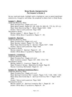 Read Step Study Assignments Participants Guide 3 