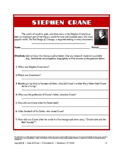 stephen crane biography summary example