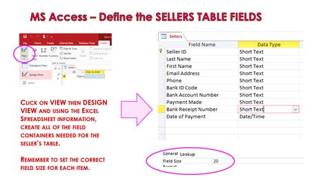 steps to create a table in database