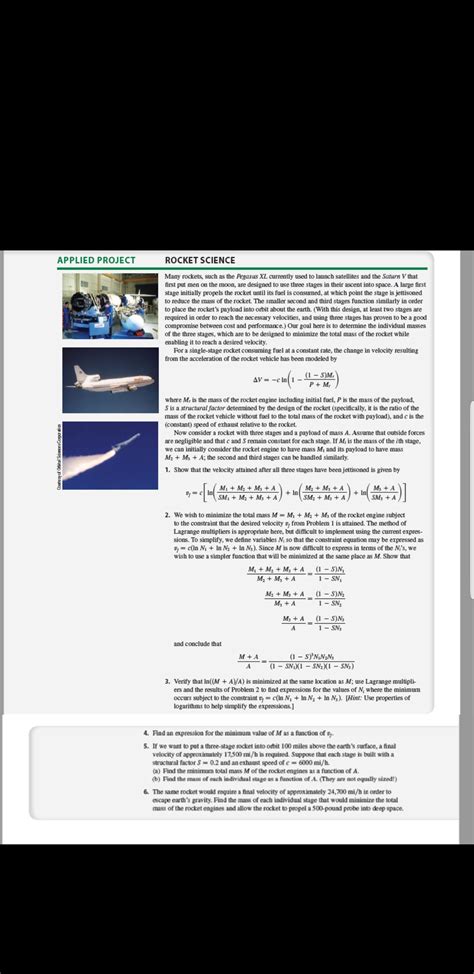 Stewart Calculus Rocket Science Applied Project Solutions