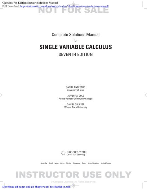 Full Download Stewart Single Variable Calculus 7E Instructor Manual Pdf 