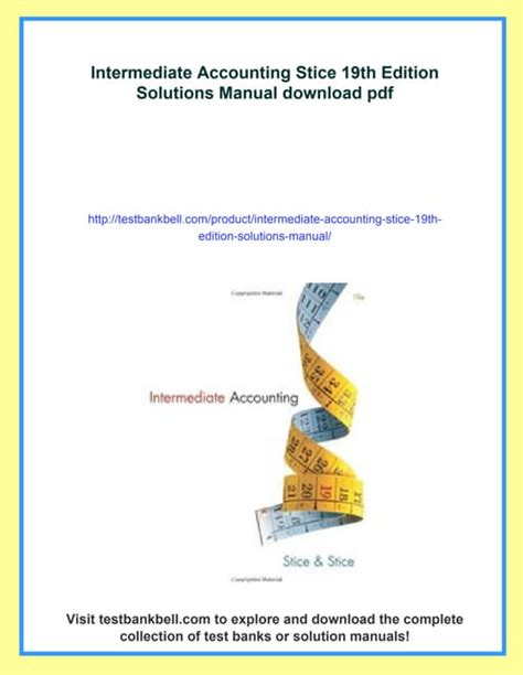 Stice And Intermediate Accounting 19e Solutions