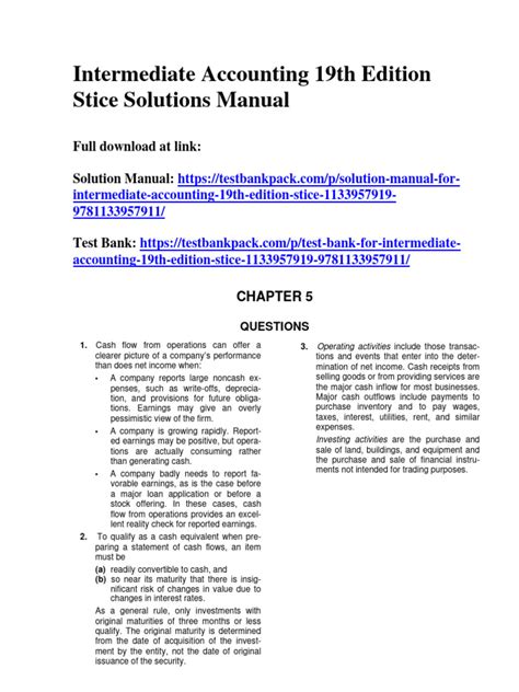 Stice Solutions Manual
