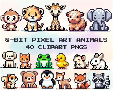 sticker pixel art animals with over 8 000 colorfu