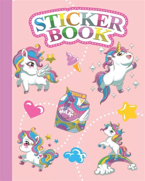 Read Sticker Collecting Book For Girls Blank Sticker Book 8 X 10 64 Pages 