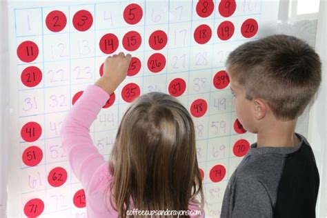 Sticky Hundreds Chart Math Activity Coffee Cups And Hundreds Math - Hundreds Math