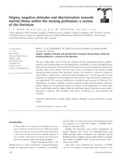 stigma negative attitudes and discrimination towards