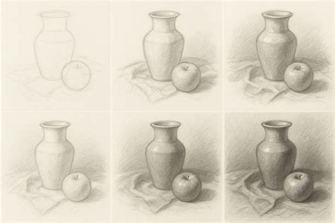still life step by step art school