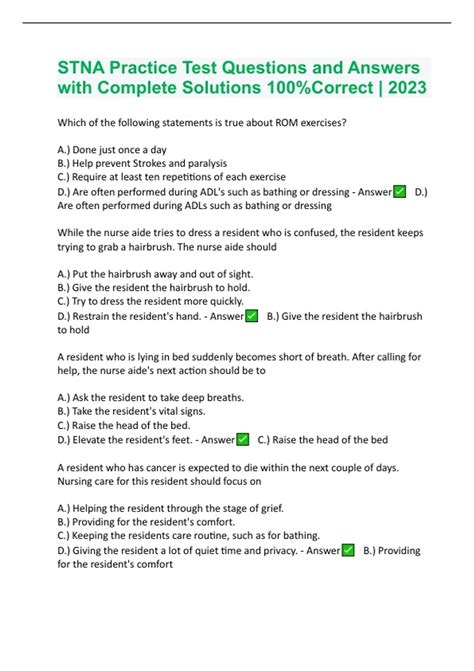 Stna Practice Test 2022