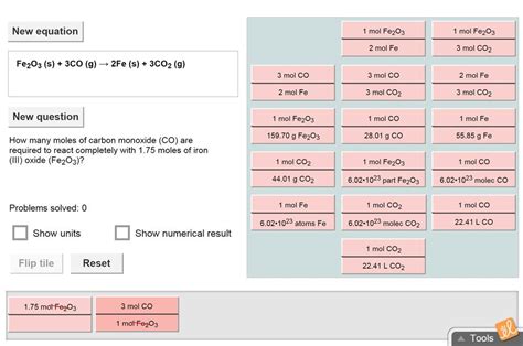 Stoichiometry Gizmo