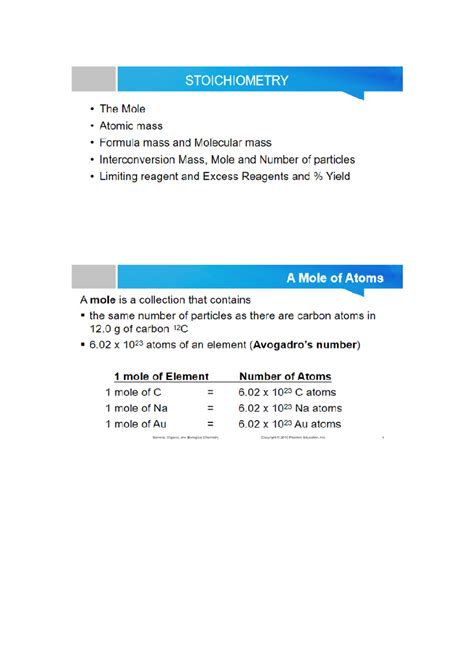Stoichiometry Lecture Notes