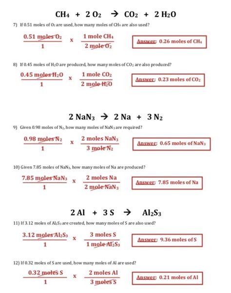 Stoichiometry Mole Mole Problems