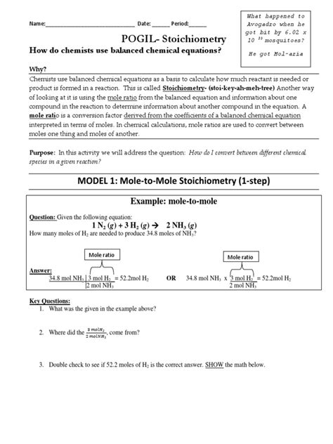 Stoichiometry Pogil