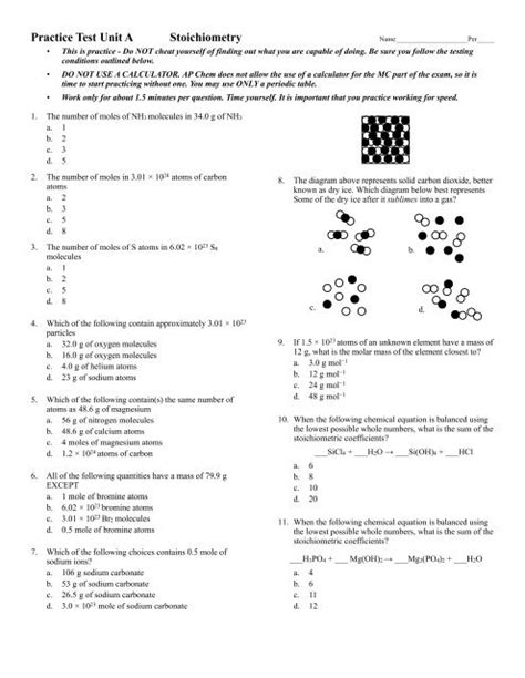 Full Download Stoichiometry Multiple Choice Test Id B Answers 
