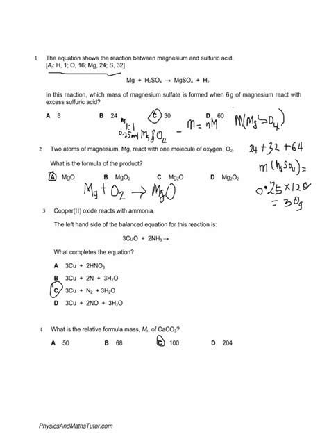 Full Download Stoichiometry Multiple Choice Test Id B Answers 