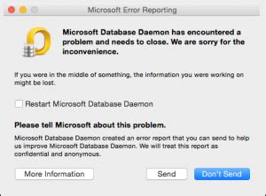 stop microsoft database daemon mac