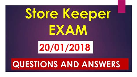 Read Online Store Keeper Exam Question And Answer Enparaore 