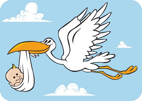 Stork Carrying Baby Clip Art
