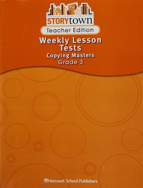 Read Online Storytown Weekly Lesson Tests Copying Masters Grade 3 1St Edition By Harcourt School Publishers 2005 Paperback 