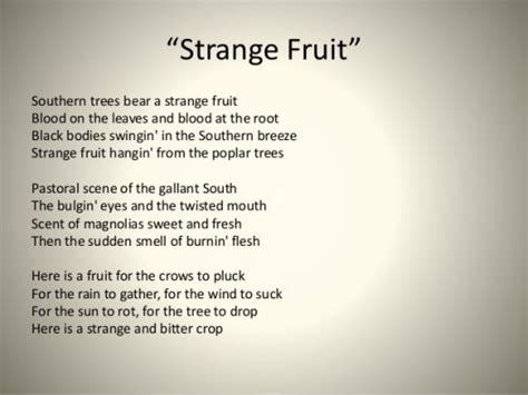 Strange Fruit Lyrics