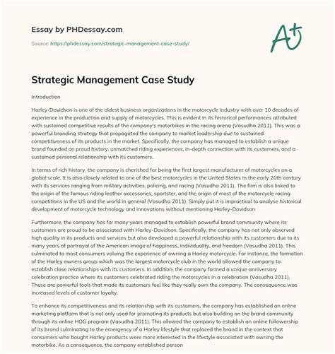 Full Download Strategic Management Case Analysis East Carolina University 