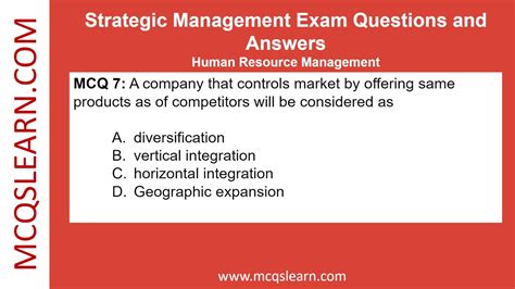 Read Strategic Management Questions And Answers 