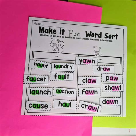 Strategies For Teaching Au And Aw Words Smart Aw And Au Words - Aw And Au Words